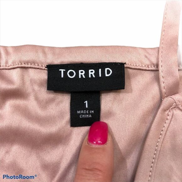 Torrid Blush Pink Loose Fit Cami Tank Top Size 1 - Picture 7 of 9